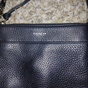 Coach Navy Pebbled Leather Handbag Cross body
